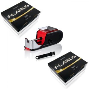 2 x Tuburi de injectat tutun Flarus 1000 Cutie Clasic si Aparat electric mare de injectat tutun