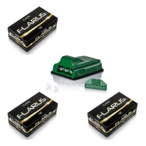 3 x Tuburi de injectat tutun Flarus 100 Clasic si Aparat Master 3 verde de injectat tutun